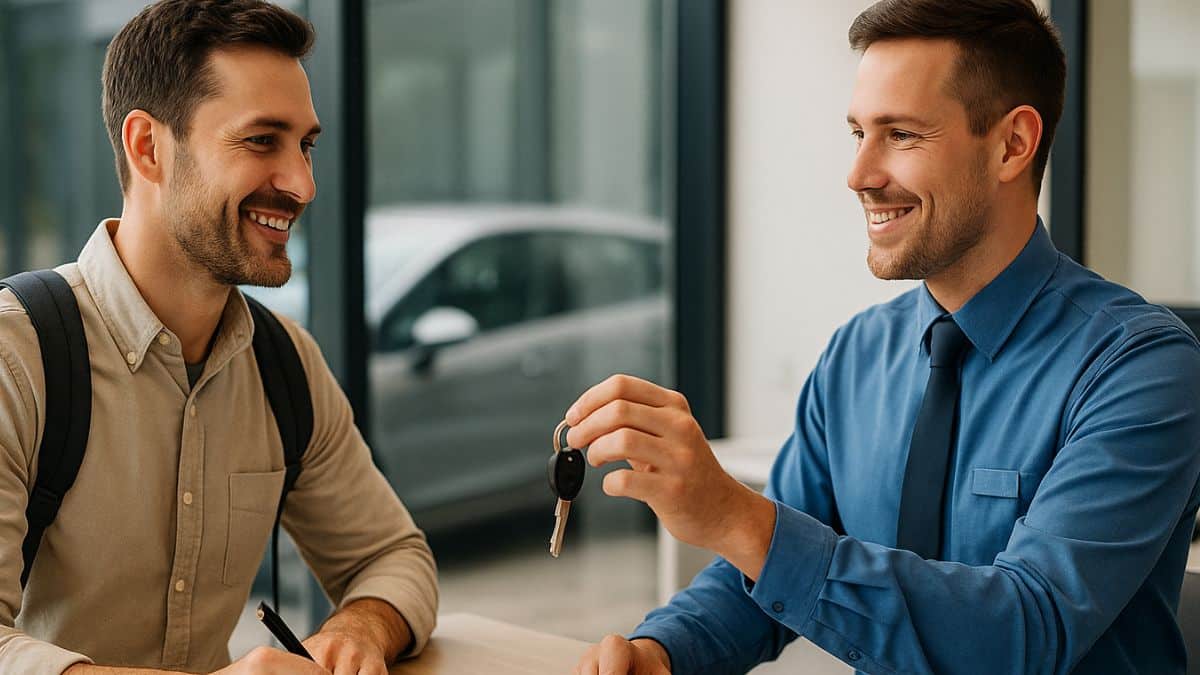 Un homme opte pour la location de voiture